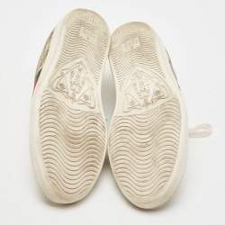 Gucci Brown/Beige GG Supreme Canvas Bee Print Ace Sneakers Size 38