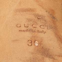 Pre Owned Gucci Black Sequins Ankle Tie Platform Sandals Size 36