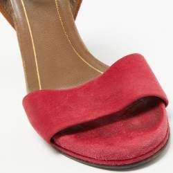 Pre Owned Gucci Two Tone Suede Madison Studded Heel Sandals Size 38.5