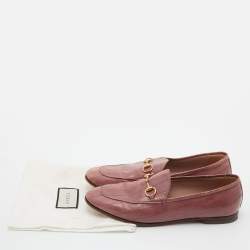 Pre Owned Gucci Pink Eel Leather Jordaan Loafers Size 40