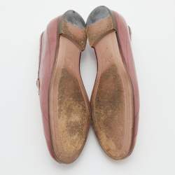 Pre Owned Gucci Pink Eel Leather Jordaan Loafers Size 40