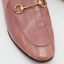 Pre Owned Gucci Pink Eel Leather Jordaan Loafers Size 40