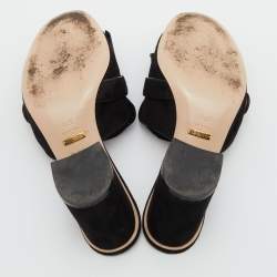 Gucci Black Suede GG Marmont Fringe Sandals Size 37.5