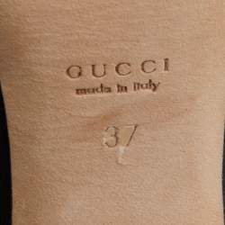 مملوكة مسبقًا Gucci Black Leather Peep Toe Ankle Booties Size 37