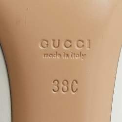 Gucci Off White Leather Interlocking G Patch Pumps Size 38