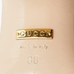 Gucci Gold Crinkled Leather GG Marmont Ankle Strap Sandals Size 38