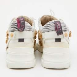 Gucci White Leather, Suede and Mesh Flashtrek Removable Crystals Low Top Sneakers Size 38.5