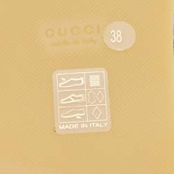 مملوكة مسبقًا صندل غوتشي إسبادريل نايلون وجلد بيبيتا مزخرف أسود بنعل سميك مقاس 37.5