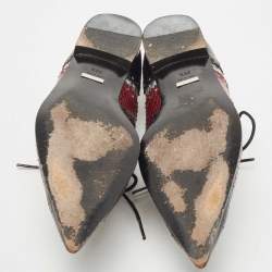 Gucci Multicolor Python Leather Brogue Pointed Toe Oxfords Size 39.5