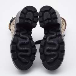 مملوكة مسبقًا Gucci Beige GG Wool Ankle Length Boots Size 38