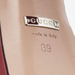 Gucci Burgundy Leather Claudie Platform Sandals Size 39