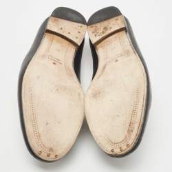 Pre Owned Gucci Black Leather Jordaan Loafers Size 35