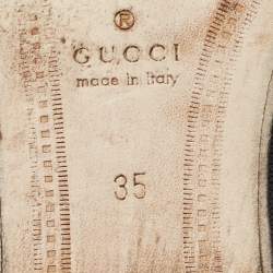 Pre Owned Gucci Black Leather Jordaan Loafers Size 35