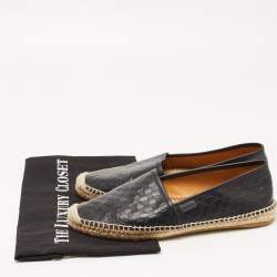 Gucci Black Guccissima Leather Pilar Espadrille Flats Size 39