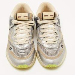 Gucci Two Tone Leather and Mesh Ultrapace Sneakers Size 39.5