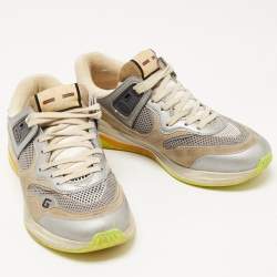 Gucci Two Tone Leather and Mesh Ultrapace Sneakers Size 39.5