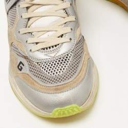 Gucci Two Tone Leather and Mesh Ultrapace Sneakers Size 39.5