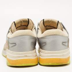 Gucci Two Tone Leather and Mesh Ultrapace Sneakers Size 39.5