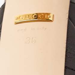 Pre Owned Gucci Black Leather Angel Pumps Size 36