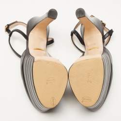 Pre Owned Gucci Black Leather Angel Pumps Size 36