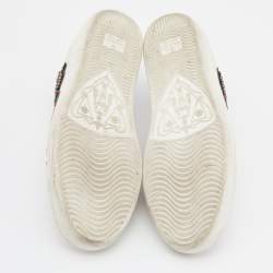 Pre Owned Gucci White Leather Arrow Embellished Ace Low Top Sneakers Size 37.5