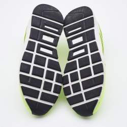 Gucci Neon Green Perforated Leather Lace Up Sneakers Size 38