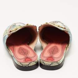 Gucci Multicolor Floral Canvas Princetown Horsebit Flat Mules Size 37