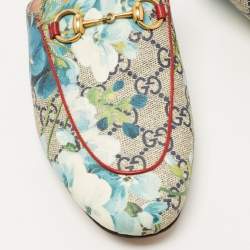 Gucci Multicolor Floral Canvas Princetown Horsebit Flat Mules Size 37