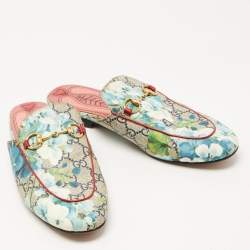 Gucci Multicolor Floral Canvas Princetown Horsebit Flat Mules Size 37