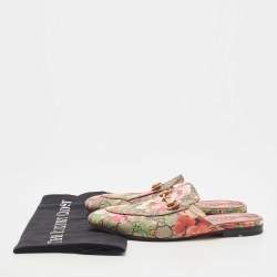 Gucci Multicolor Floral Canvas Princetown Horsebit Flat Mules Size 36