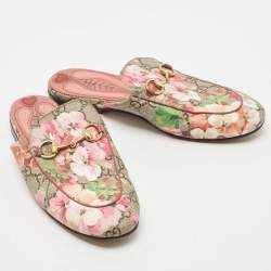Gucci Multicolor Floral Canvas Princetown Horsebit Flat Mules Size 36