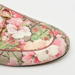 Gucci Multicolor Floral Canvas Princetown Horsebit Flat Mules Size 36