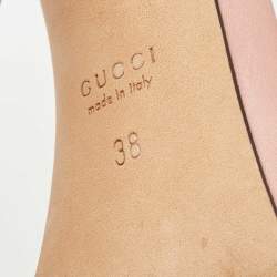 Gucci Pink Leather Horsebit Ankle Strap Sandals Size 38