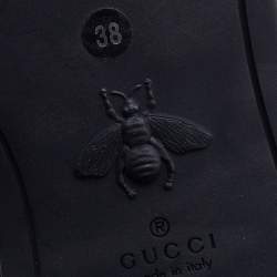 Pre Owned Gucci Black Leather Dionysus Ankle Length Boots Size 38