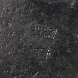 Pre Owned Gucci Tricolor Leather and Canvas Web Interlocking G Thong Flats Size 39.5