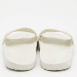 Gucci White GG Laser Cut Rubber Slides Size 38