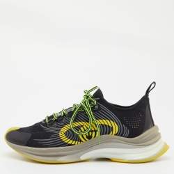 Gucci Black Knit Fabric Running Sneakers Size 38