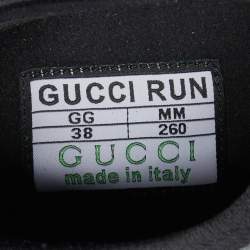 Gucci Black Knit Fabric Running Sneakers Size 38