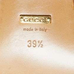 Pre Owned Gucci Off White Leather Horsebit Loafer Pumps Size 39.5