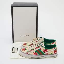 Gucci Multicolor Canvas Tennis 1977 GG Apple Print Low Top Sneakers Size 38