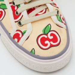Gucci Multicolor Canvas Tennis 1977 GG Apple Print Low Top Sneakers Size 38