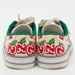 Gucci Multicolor Canvas Tennis 1977 GG Apple Print Low Top Sneakers Size 38