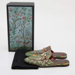Gucci Multicolor GG Canvas Princetown Horsebit Tian Print Mules Size 38.5