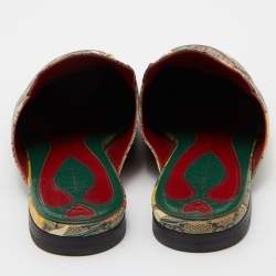 Gucci Multicolor GG Canvas Princetown Horsebit Tian Print Mules Size 38.5