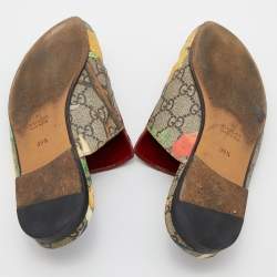 Gucci Multicolor GG Canvas Princetown Horsebit Tian Print Mules Size 38.5