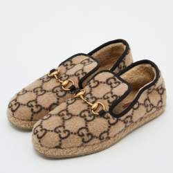 Pre Owned Gucci Two Tone GG Wool Fria Espadrille Flats Size 39