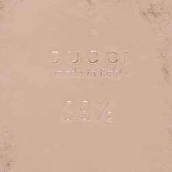 Pre Owned Gucci Beige Suede Becky Fringe Flat Sandals Size 39.5