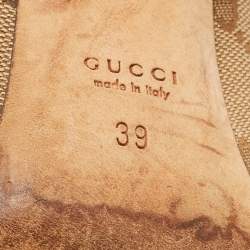 مملوكة مسبقًا Gucci Beige/Brown GG Canvas Studded Interlocking G Pumps Size 39