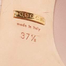 Pre Owned Gucci Dusty Pink Leather Bamboo Heel Pumps Size 37.5