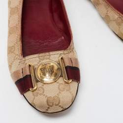 Gucci Beige/Brown GG Canvas Ballet Flats Size 40